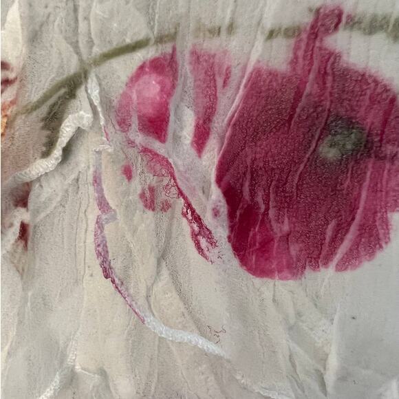 New Komarov Sleeveless Dress in Cream w/Pink Purple Floral Print Size Small/Med - Picture 10 of 10